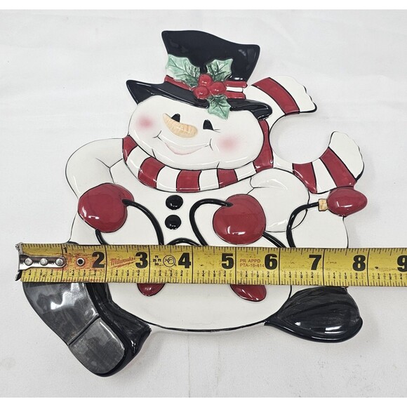 Fitz & Floyd Classics Hand Crafted Cheers Snowman Platter 10x8" - Picture 9 of 10